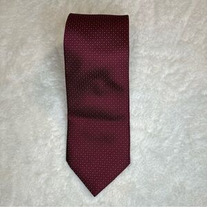 Daniel De Fasson Collection Men's Necktie Tie Silk Burgundy White Dots 60"‎ NWT